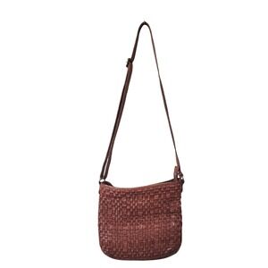 Anthropologie Vilenca Holland AtrisannWoven Brown Leather Crossbody Handbag